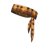 WZYWHJ Diademas estampadas con girasoles al atardecer, diadema deportiva, diadema para hombres y mujeres, banda para el pelo para correr, entrenar fútbol