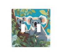 WZYWHJ Dos paneles termoplásticos impresos Happy Koalas para cubierta de interruptor, placa frontal decorativa de pared que no se daña fácilmente