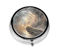 WZYWHJ Dream Vortex Passage Prints - Caja de medicina circular de almacenamiento, portátil de viaje con compartimentos, mini dispensador de píldoras