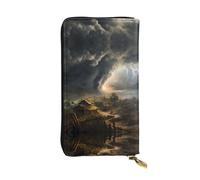 WZYWHJ Elegante cartera de cuero con estampado de tornado terrible, bolso largo para mujer, material duradero, 12 ranuras para tarjetas, compartimentos con cremallera
