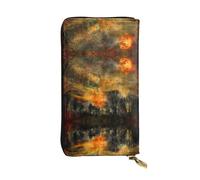 WZYWHJ Elegante cartera de cuero con estampado de Woods In The Sun - Bolso largo para mujer, material duradero, 12 ranuras para tarjetas, compartimentos con cremallera, color negro, talla única,