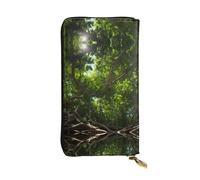 WZYWHJ Elegante cartera de piel estampada con hojas de palmera, bolso largo para mujer, material duradero, 12 ranuras para tarjetas, compartimentos con cremallera