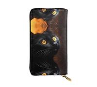 WZYWHJ Elegante cartera de piel estampada con ojos de mendigo, bolso largo para mujer, material duradero, 12 ranuras para tarjetas, compartimentos con cremallera