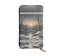 WZYWHJ Elegante cartera de piel estampada con texto en inglés «The bitter cold winter», bolso largo para mujer, material duradero, 12 ranuras para tarjetas, compartimentos con cremallera