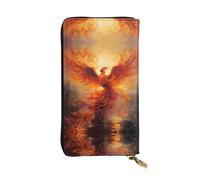 WZYWHJ Elegante cartera de piel estampada The Phoenix Reborn in Fire, bolso largo para mujer, material duradero, 12 ranuras para tarjetas, compartimentos con cremallera
