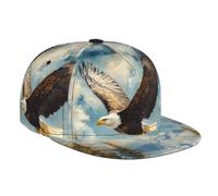 WZYWHJ Elegante gorra de béisbol de ala plana, patrón de águila, absorbe la humedad y transpirable, adecuada para uso diario, deportes y viajes, color negro