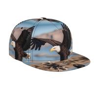 WZYWHJ Elegante gorra de béisbol de ala plana, patrón de águila calva 3D, absorbe la humedad y transpirable, adecuada para uso diario, deportes y viajes, color negro