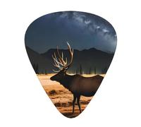 Wzywhj Elk In The Meadow - Púas de guitarra estampadas, 12 piezas, fácil agarre, para ukelele, guitarra eléctrica o acústica