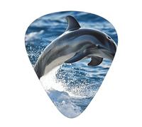 Wzywhj Energetic Dolphins - Púas de guitarra de fácil agarre para tu bajo, ukelele, guitarra acústica y eléctrica, 12 piezas
