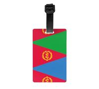 WZYWHJ Etiqueta de equipaje con imagen de la bandera de Eritrea con pulsera desmontable, gancho de viaje para una identificación cómoda, tamaño de tarjeta de visita ligero y personalizado
