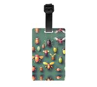 WZYWHJ Etiqueta de equipaje impresa Atlas de insectos con pulsera desmontable, gancho de viaje para una identificación cómoda, tamaño de tarjeta de visita ligero y personalizado