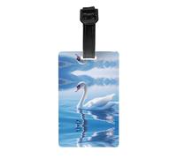 WZYWHJ Etiquetas de protección de privacidad de viaje para hombre y mujer con imagen de cisne en el lago