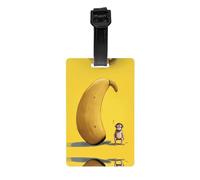 WZYWHJ Etiquetas de protección de privacidad de viaje para hombre y mujer con imagen de Little Monkey on a Big Banana