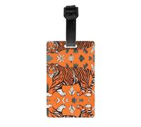 WZYWHJ Etiquetas de protección de privacidad para equipaje con estampado de leopardo y tigre naranja, para hombres y mujeres