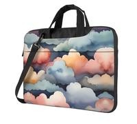 WZYWHJ Fantástica bolsa portátil ultrafina de un solo hombro con estampado de nubes coloridas, accesorios de computadora, suave a prueba de golpes para portátiles, Black, 13 inch