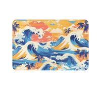 WZYWHJ Felpudo antideslizante de 40,6 x 61 cm, fácil de limpiar, adecuado para puerta delantera, sala de estar, baño, playa, Maui, Hawaii, atardecer, mar, olas y nubes
