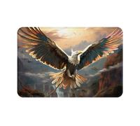 WZYWHJ Felpudo antideslizante de 40,6 x 61 cm, fácil de limpiar, adecuado para puerta delantera, sala de estar, baño, pájaro extiende sus alas impresas