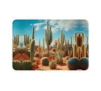 WZYWHJ Felpudo antideslizante de 40,6 x 61 cm, fácil de limpiar, adecuado para puerta delantera, sala de estar, baño, el territorio del cactus impreso