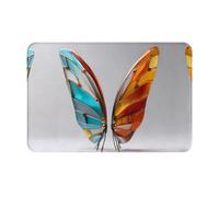 WZYWHJ Felpudo antideslizante de 40,6 x 61 cm, fácil de limpiar, adecuado para puerta delantera, sala de estar, baño, alas de vidrieras impresas