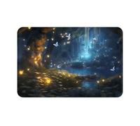 WZYWHJ Felpudo antideslizante de 40,6 x 61 cm, fácil de limpiar, adecuado para puerta delantera, sala de estar, baño, mariposas en patrón de cuentos de hadas