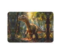 WZYWHJ Felpudo antideslizante de 40,6 x 61 cm, fácil de limpiar, adecuado para puerta delantera, sala de estar, baño, Tyrannosaurus Rex in the Forest Printed