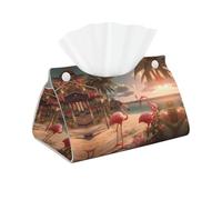 WZYWHJ Flamingo Beach - Soporte rectangular para toallas de papel con correa inferior, moderna bolsa de almacenamiento decorativa