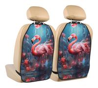 WZYWHJ Flamingo Prints - Almohadilla de almacenamiento para asiento de coche, 2 piezas, protector multifuncional para asiento de asiento después de la instalación