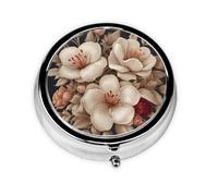 WZYWHJ Fleur de Luxe Printing - Caja de medicina circular de almacenamiento, portátil de viaje con compartimentos, mini dispensador de píldoras