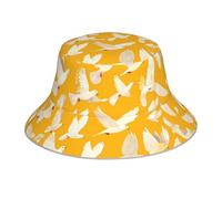 WZYWHJ Flying Dove - Sombrero de pescador con estampado de paloma voladora, reflectante de doble cara, para viajes al aire libre, para verano, playa, color negro