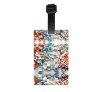 WZYWHJ Fragmentos de píxeles de cerámica con etiqueta de equipaje con pulsera desmontable, gancho de viaje para una identificación cómoda, tamaño de tarjeta de visita ligero y personalizado