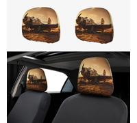 WZYWHJ Funda de almohada para coche, diseño de aviones viejos rotos, 2 piezas, accesorios de funda de asiento, funda protectora universal