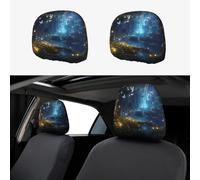 WZYWHJ Funda de almohada para coche, diseño de mariposas en cuentos de hadas, 2 piezas, accesorios de funda de asiento, funda protectora universal