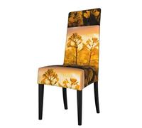 WZYWHJ Funda de silla desmontable con estampado de flores de colza amarilla, instalación rápida y fácil mantenimiento, adecuada para respaldos cuadrados de sillas
