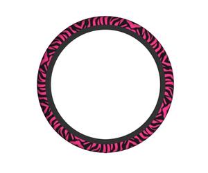WZYWHJ Funda para volante, protege y decora tu coche, fácil instalación, adecuada para coches, SUV, ATV y camiones, estampado de cebra, tigre, leopardo, rosa