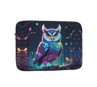 WZYWHJ Funda portátil para laptop de 10 pulgadas, a prueba de golpes, diseño de búhos que brillan en la oscuridad, para hombres y mujeres, viajes de negocios, escuela, oficina, uso diario