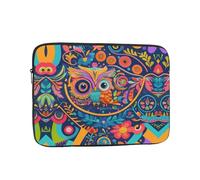 WZYWHJ Funda portátil para laptop de 38.1 cm, diseño de búhos bordados, a prueba de golpes, para hombres y mujeres, viajes de negocios, escuela, oficina, uso diario