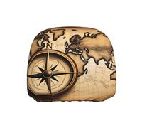 WZYWHJ Funda protectora de brújula y mapa del mundo antiguo con impresión de cabeza de asiento para coche, camión, piezas de motores generales, 1 paquete