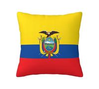 WZYWHJ Fundas de almohada decorativas de 24 x 24 pulgadas, diseño de bandera de Ecuador, fundas de almohada cuadradas de doble cara para el hogar, cama, sofá, sala de estar, casa de campo al aire