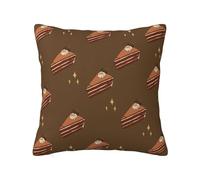 WZYWHJ Fundas de almohada decorativas de 40,6 x 40,6 cm, diseño cuadrado de pastel de chocolate, fundas de almohada cuadradas de doble cara para el hogar, cama, sofá, sala de estar, casa de campo al
