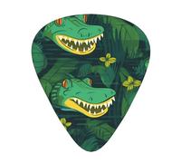 Wzywhj Gator - Púa de guitarra con imagen verde al acecho, fácil agarre, sensación cómoda, ukelele, guitarra acústica y eléctrica, púas de guitarra 12