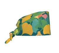 WZYWHJ Ginkgo - Gorro de trabajo con estampado de venas de hojas, banda para el sudor, adecuado para hombres y mujeres, correa elástica ajustable, color negro