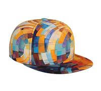 WZYWHJ Gorra de béisbol de ala plana colorida con estampado circular ajustable, transpirable y ligera para hombres y mujeres