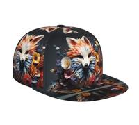 WZYWHJ Gorra de béisbol de ala plana con estampado creativo de animales, ajustable, transpirable y ligera para hombres y mujeres, color negro