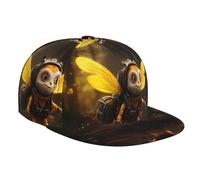 WZYWHJ Gorra de béisbol de ala plana con estampado de abejas lindas, ajustable, transpirable y ligera para hombres y mujeres, color negro
