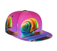 WZYWHJ Gorra de béisbol de ala plana con estampado de caracoles coloridos, ajustable, transpirable y ligera para hombres y mujeres