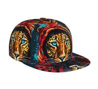 WZYWHJ Gorra de béisbol de ala plana con estampado de leopardo, ajustable, transpirable y ligera para hombres y mujeres