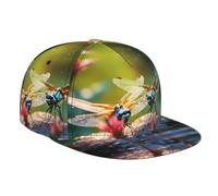 WZYWHJ Gorra de béisbol de ala plana con estampado de libélulas coloridas, ajustable, transpirable y ligera para hombres y mujeres