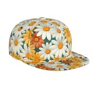 WZYWHJ Gorra de béisbol de ala plana con estampado de margaritas coloridas, ajustable, transpirable y ligera para hombres y mujeres