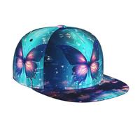 WZYWHJ Gorra de béisbol de ala plana con estampado de mariposas curiosas, ajustable, transpirable y ligera para hombres y mujeres, color negro