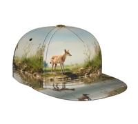 WZYWHJ Gorra de béisbol de ala plana con estampado de río, ajustable, transpirable y ligera para hombres y mujeres